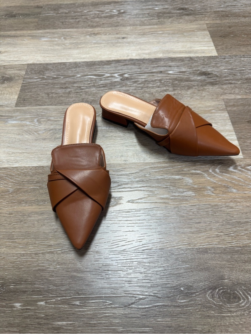 Backless slip on mule in brown - Picture 3 of 12
